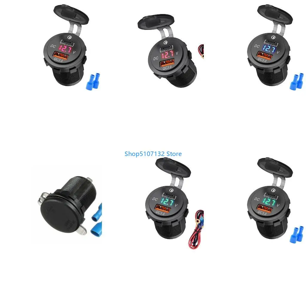 87HD MultiDevice Charging Adapters PD Car Voltages Detection System USB Hubs