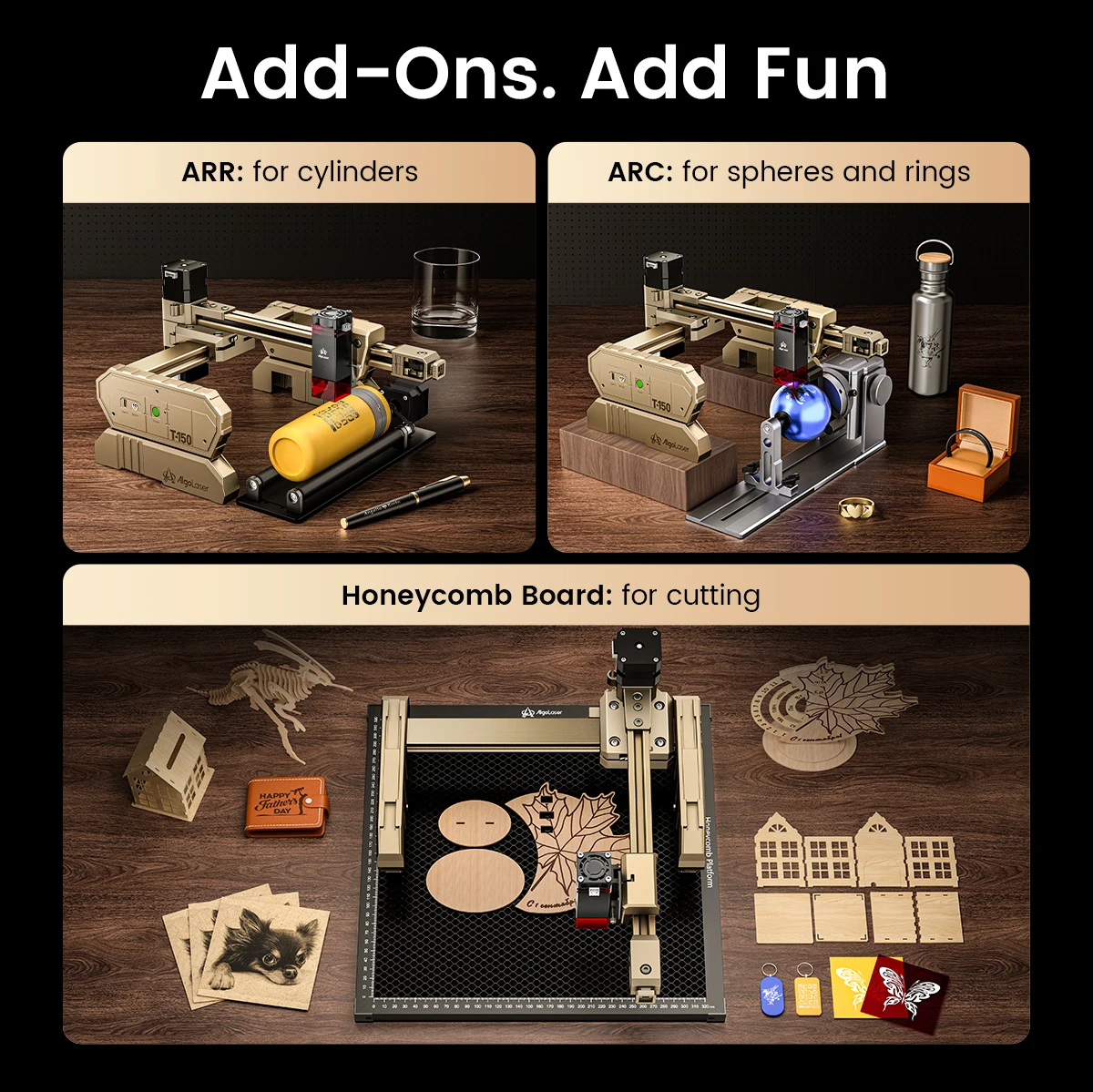 AlgoLaser T150 Portable Laser Engraving Machine Desktop Board Leather Printing Puzzle Your Marking Machine