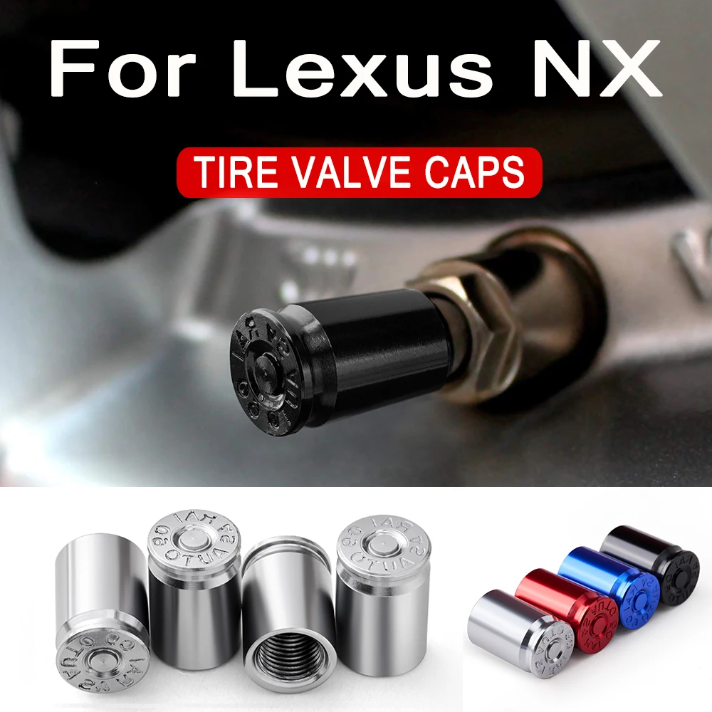 

4PCS Car Wheel Tire Valve Caps Tyre Stem Covers Airdust Waterproof For Lexus NX AZ20 2022 2023 2024 2025 2026 Accessories
