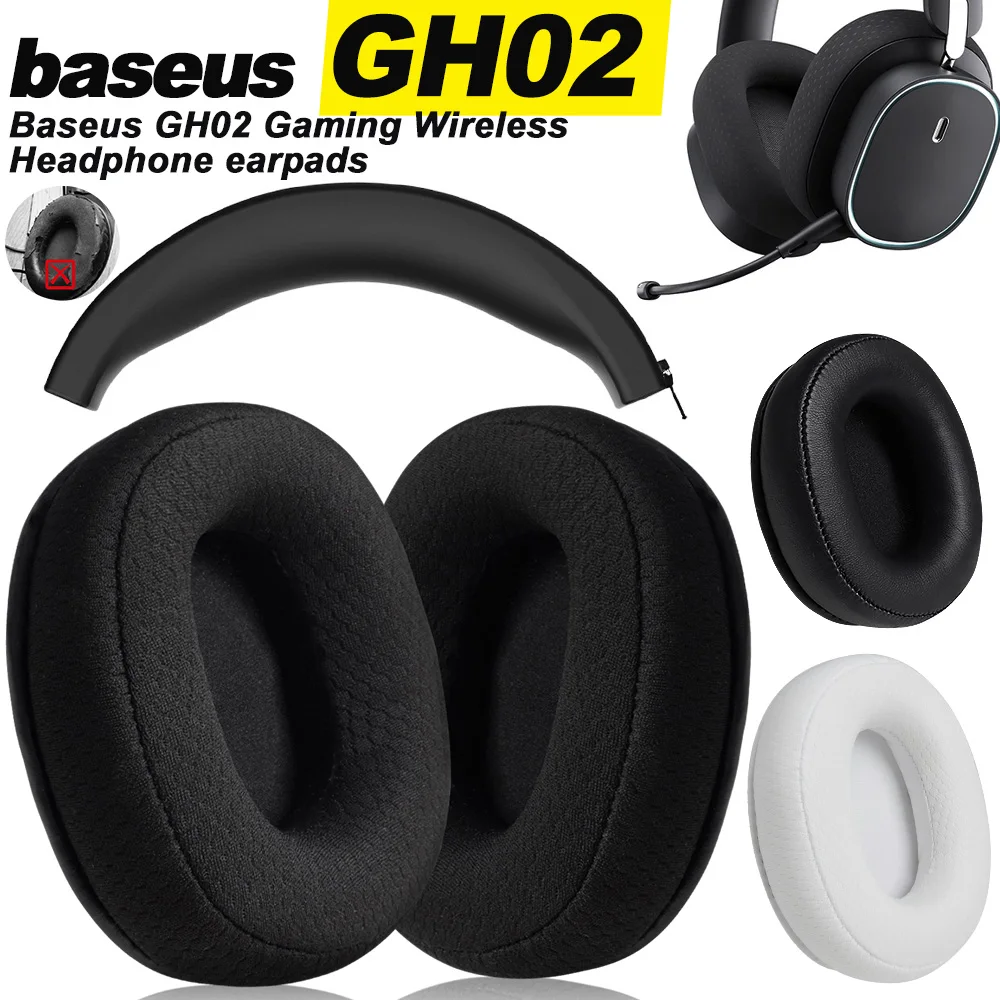 Earphone pads For baseus GH02 Gaming Wireless replacement Earpads headphones Earmuffs  Mesh cloth Memory Covers Sponge  Protein