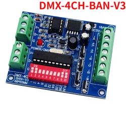 Hurtownia DMX512 4CH 4-kanałowy dekoder RGBW Easy DMX, ściemniacz, sterownik, sterownik, DC5V-24V do modułu taśmy LED