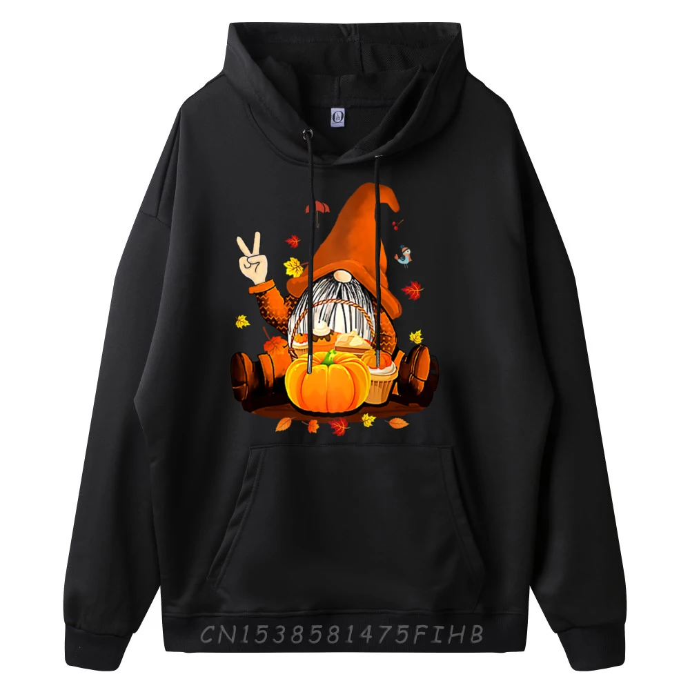 Gnomi Autunno Autunno Carino Halloween Ringraziamento T-shirt grafica bianca da uomo T-shirt a maniche lunghe da uomo