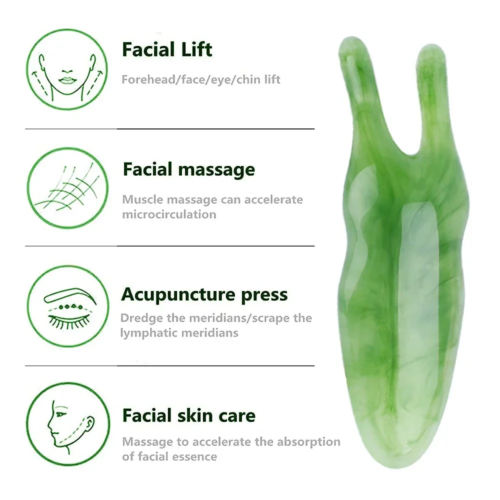 Resin Face Lifting Guasha Scraping Massage Roller Beauty Tool Anticellulite Plate Reduce Puffiness Nose Bridge Lift Up Massager