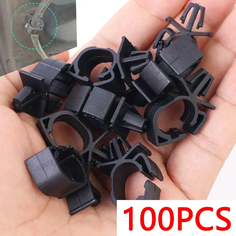 100-5pcs Car Wiring Harness Fastener Fixed Retainer Clip Automobile Pipe Tie Wrap Cable Clamp Oil Beam Line Hose Bracket Tools