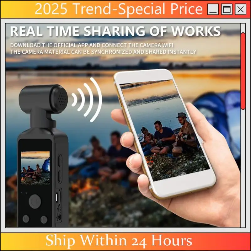 

CHYY Top 4K Pocket Action Camera HD LCD Screen 270° Rotatable Wifi Mini Sports Camera With Waterproof Case For Travel- 32G