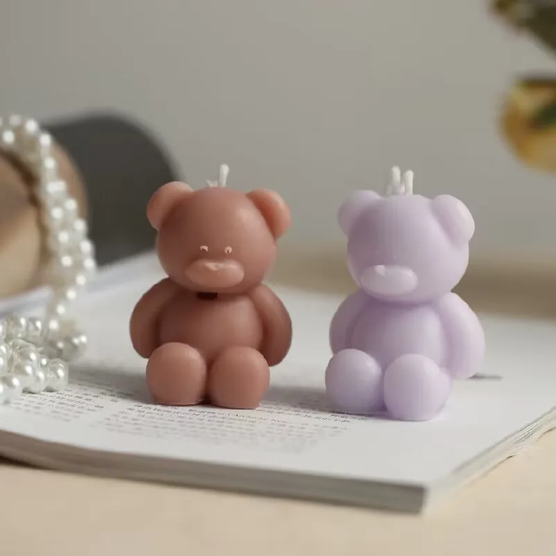 20PCS Cute Mini Animal Bear Aromatherapy Candle For Wedding Birthday Party DIY Supplies Best Gift