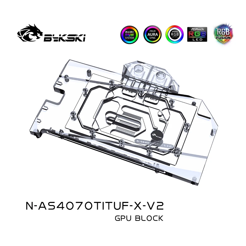 Bykski N-AS4070TITUF-X-V2 GPU Block Use for ASUS TUF RTX 4070Ti 12G GAMING / 4070 Super Dual Video Card Water Cooling Radiator