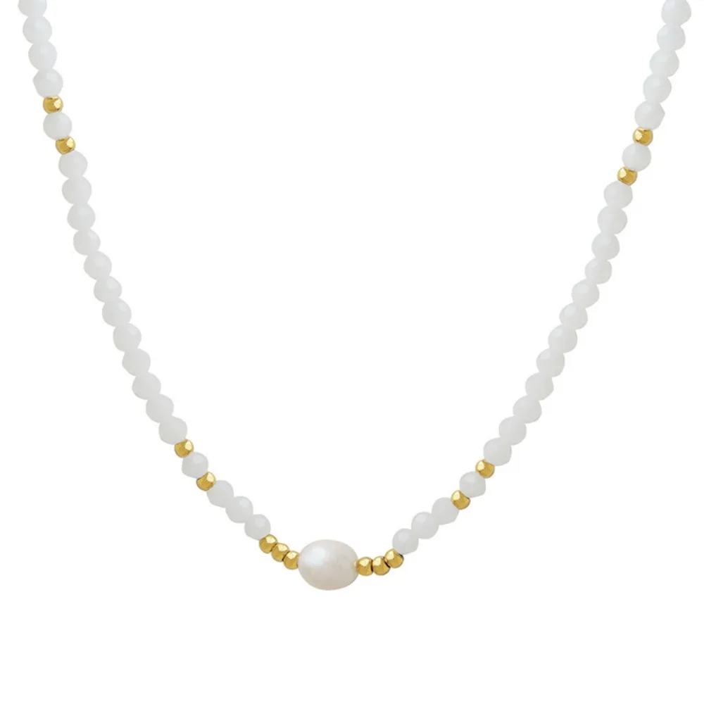 

Women's Necklace with Gentle Style Glass Stone Bead Collarbone Chain Fashionable and Versatile Jewelry Accessories