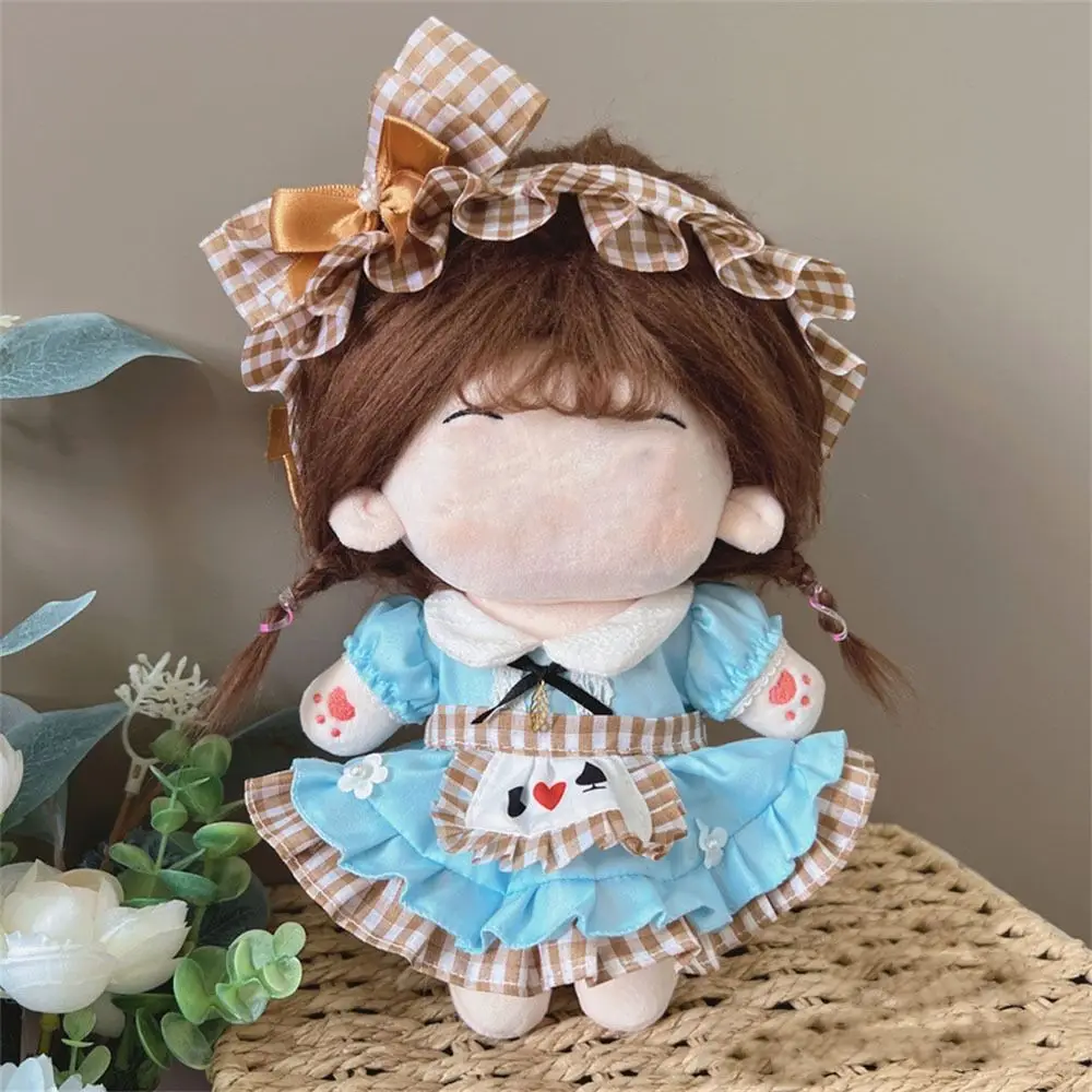 Multicolor Lolita Maid Attire Dress for 20CM Doll Clothes Doll Headwear Dress Set Playing House Photo Props Miniature Dress Suit