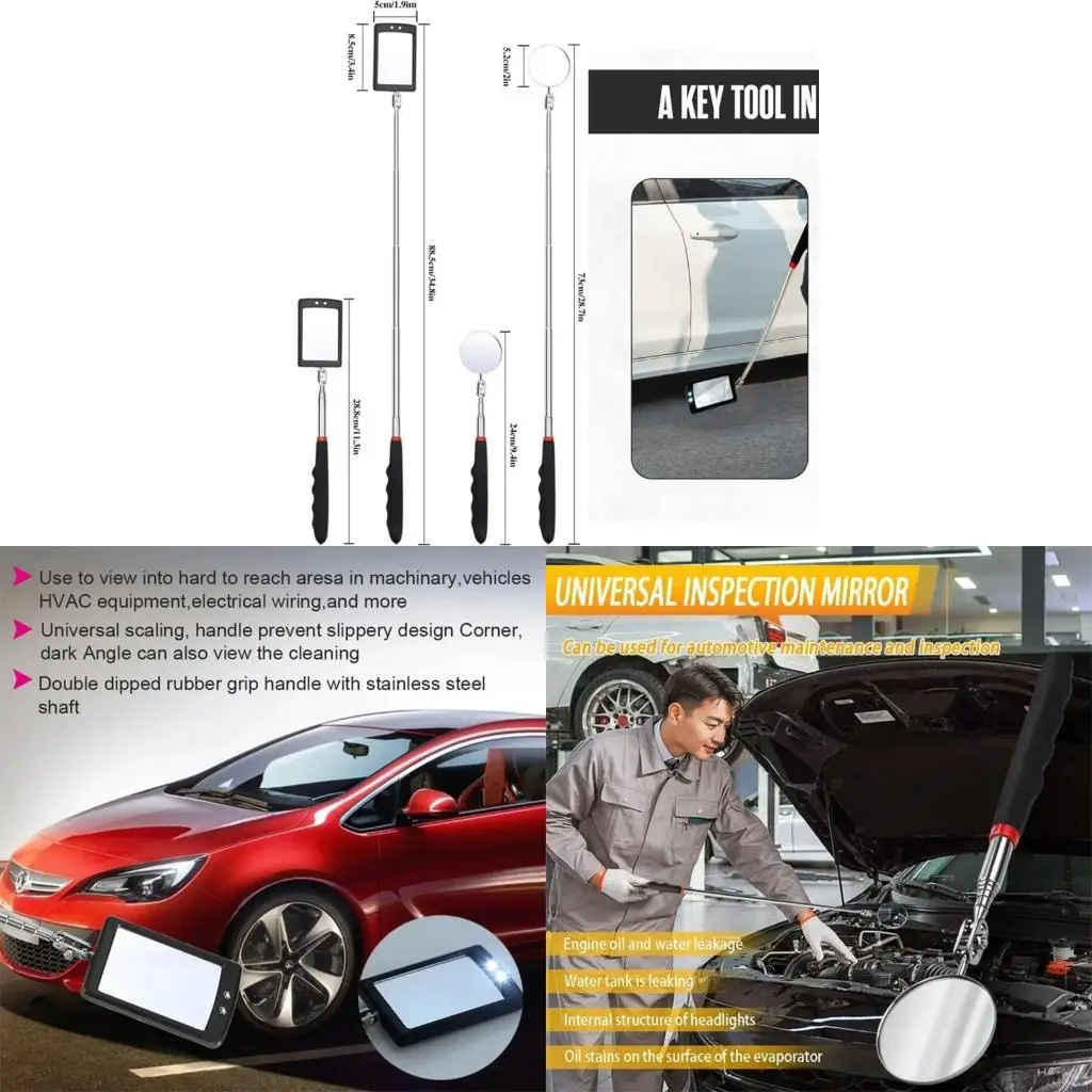 

High Strength Metal Pickup Extend Mechanic Tool And Rotatable Inspection Mirror For Car Engine Service H9EE