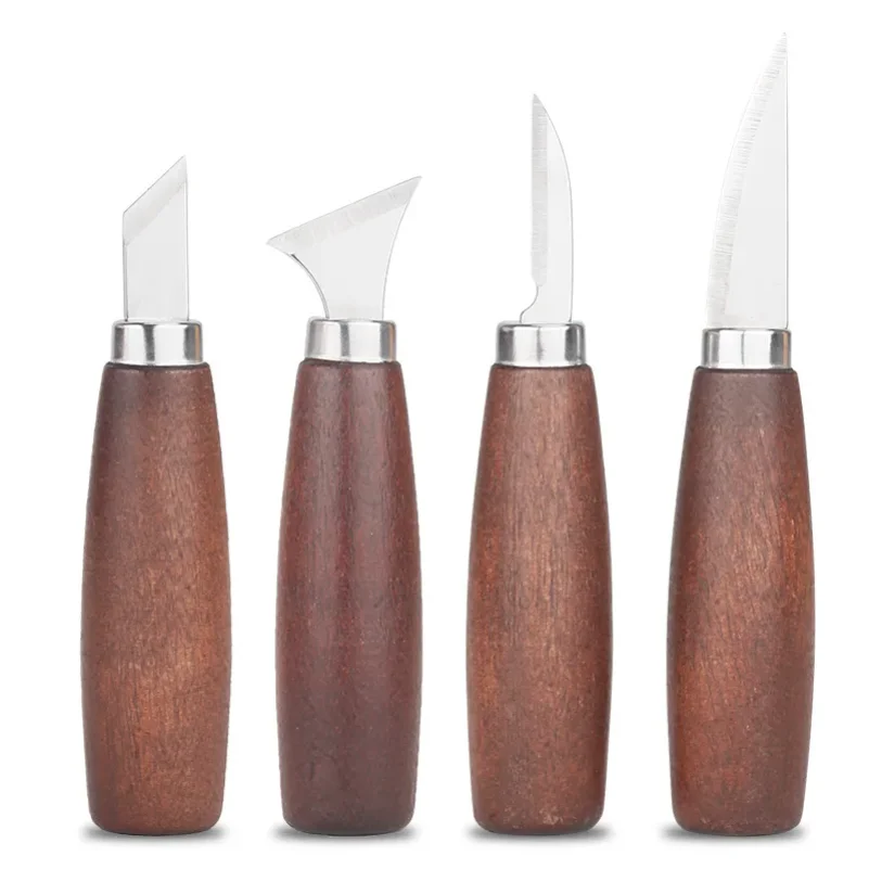 

4Pcs Wood Carving Tools Set Chisel Woodworking Cutter Hand Tool Set Wood Carving Knife DIY Peeling Woodcarving
