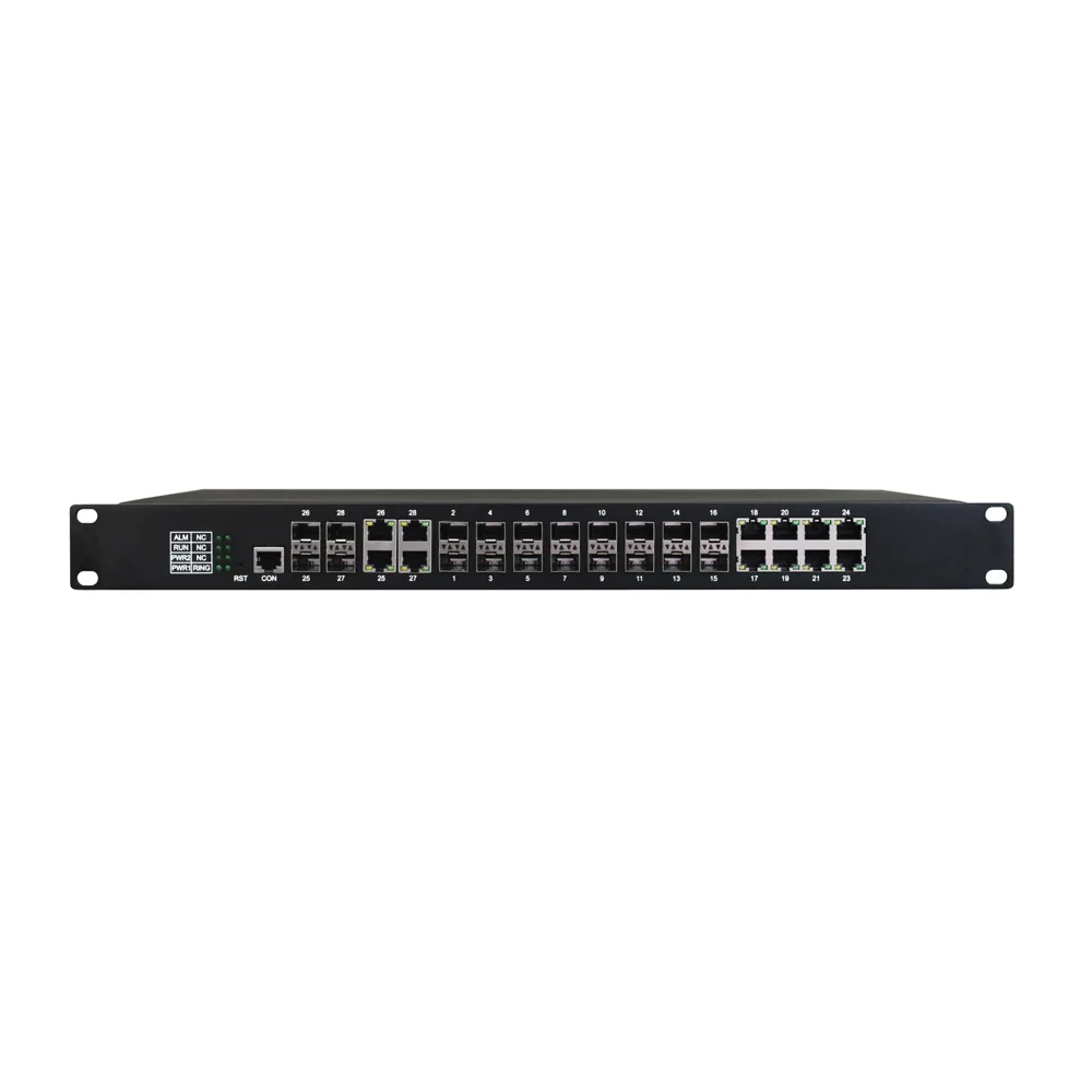 優れた価格管理 8ポート ギガビットイーサネット + 16ポート 100/1000M SFP 産業用リングファイバーネットワークスイッチ (SFP/イーサネットコンボ搭載)
