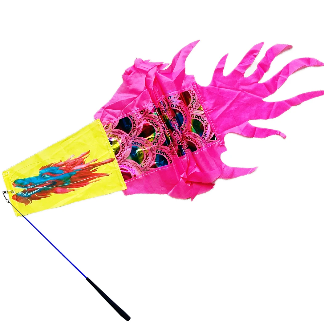 

Лента Dragon Poi, 5,4 фута, 5-метровая голографическая лента для танца дракона с палочкой из стекловолокна для гимнастики или танцевального реквизита