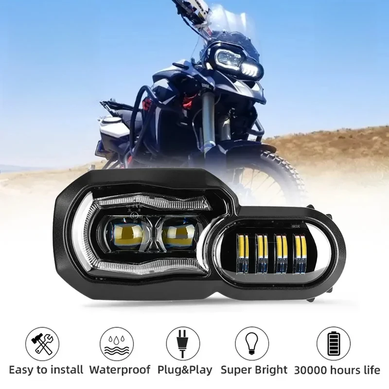 Approved Headlights for BMW F650GS F700GS F800GS ADV F800R Motorcycle Lights Complete LED Headlights Assembly