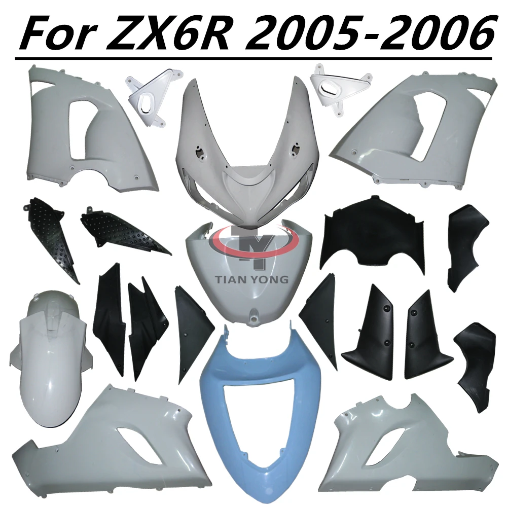 Motorcycle Plastic parts Components For Kawasaki ZX6R 2005 2006 ZX 6R 636 05-06 Unpainted Fairing Bodywork Injection Accessories