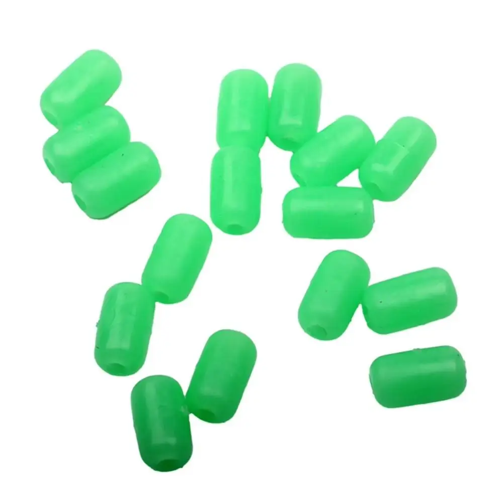 100Pcs/Bag Luminous Fishing Soft Floats Beads Hard Rubber Glow In the Dark Oval Shape Fishing Lures Beads Stoppers Glowing Ball view 5