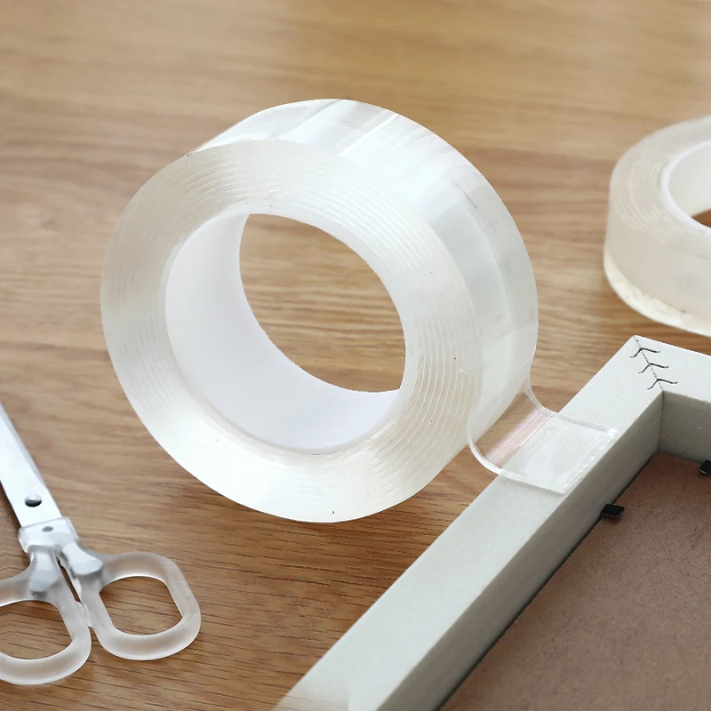 

Многоразовая прозрачная двусторонняя лента, функциональная лента, бесследная, водонепроницаемая, очищаемый клей, бытовая 1 м, 2 м, 3 м, 5 м.