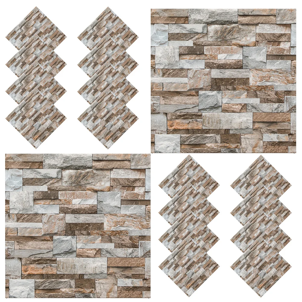 

20 Sheets Vintage Peel Stick Tile Stickers Decorative Wall Tiles for Kitchen Bathroom Living Room Removable Adhesive Tile Decals