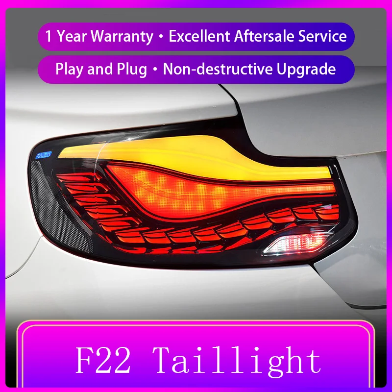 Car Light For BMW 2 Series F22 Taillight 218i 220i 225 M2 Crystal 2014-2021 Dragon Scale Design Automotive Accessories