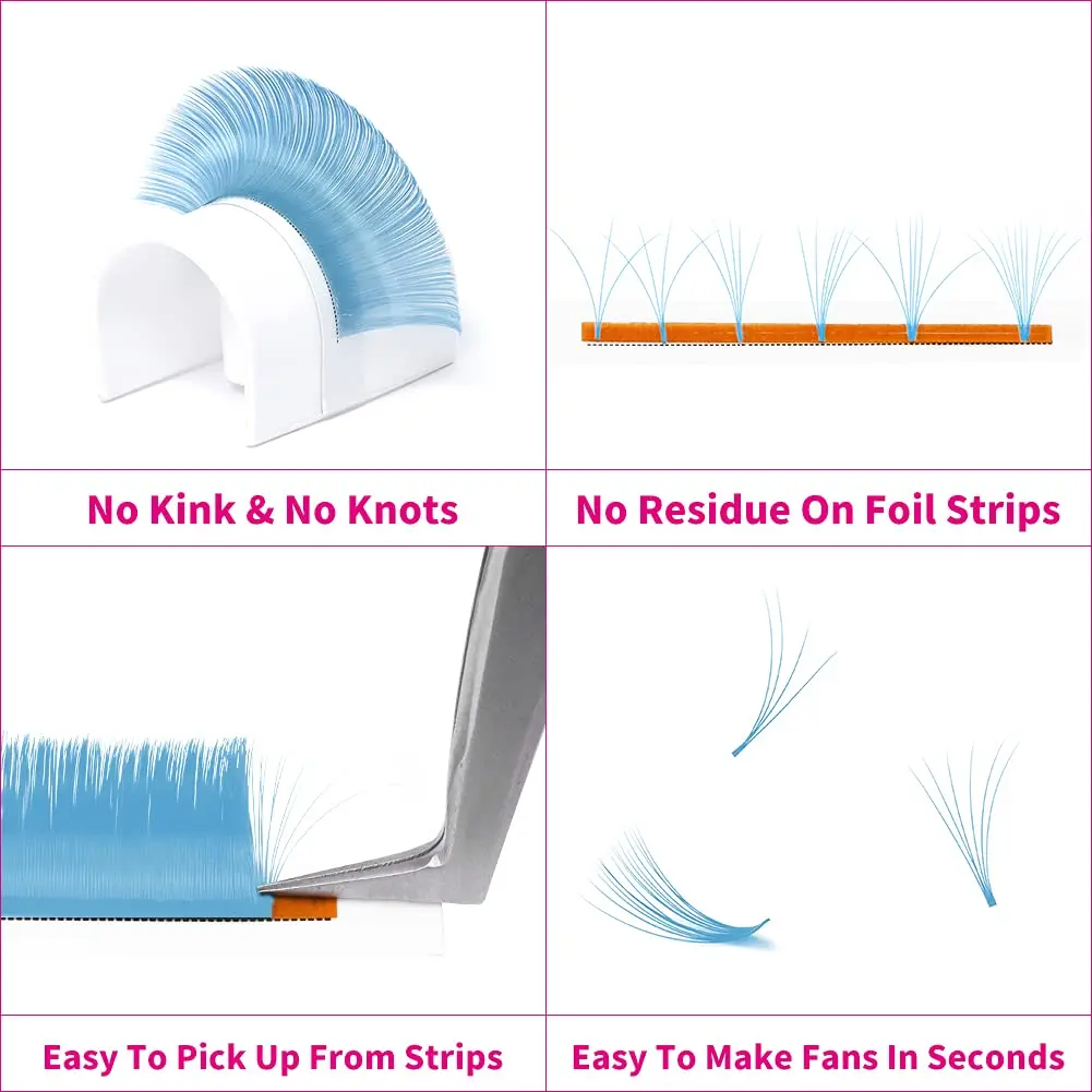 Color Eyelashes Extension 1 Case Easy Fan Volume Lashes Blue Red Eye Lash Extension Blooming Lashes Easy To Make Fan FADVAN
