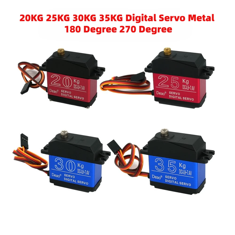 20/25/30/35kg Waterproof Digital Servo 180 Degree/270 Degree Rotating Metal Gear 25t Arm Rc Vehicle High Performance Accessories