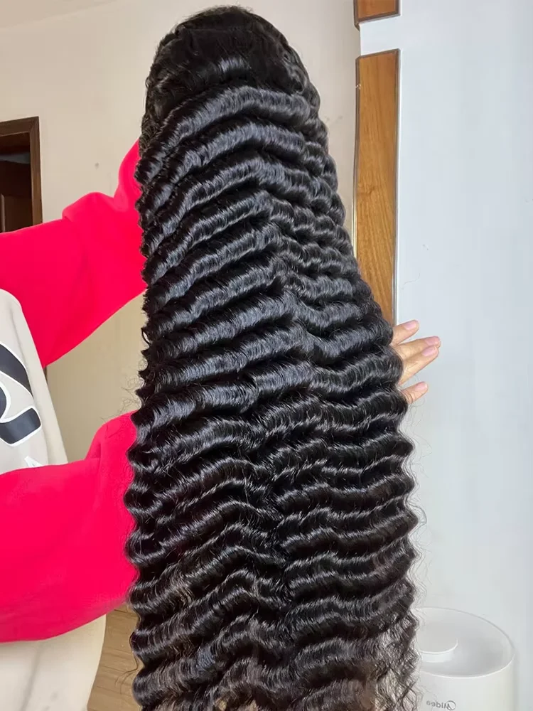 

Малайзийские вьющиеся волосы 250% Плотность 32 34 дюйма 13x6 HD Парики из натуральных волос на кружеве Глубокая волна 13x4 Фронтальный парик Женский бесклеевой парик с застежкой