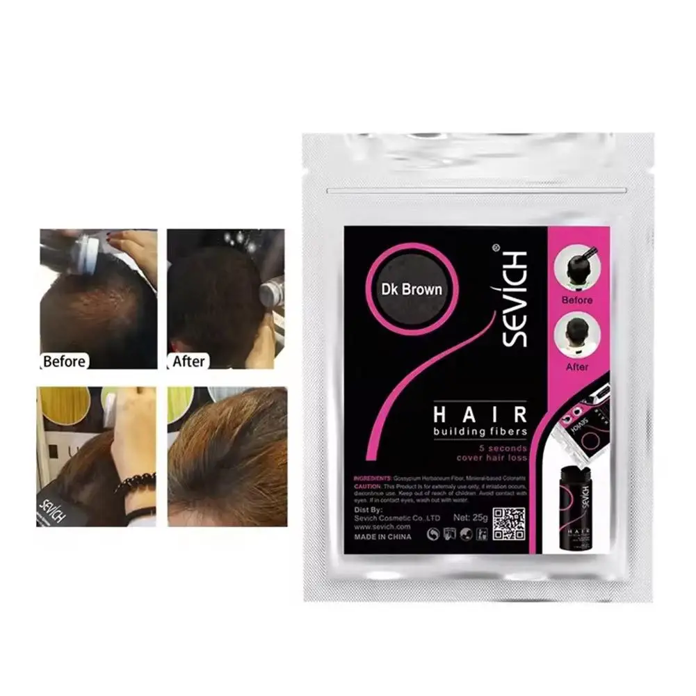 Tas isi ulang Wig instan produk rontok, kantong serat rambut semprotan tebal Keratin serat rambut 1 buah