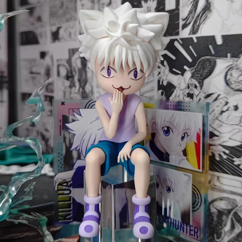 Hunter×Hunter Figure Killua Zoldyck Anime Figure Sitting Cute Baby Face Figures Model Statue Doll Collection Decoration Toy Gift