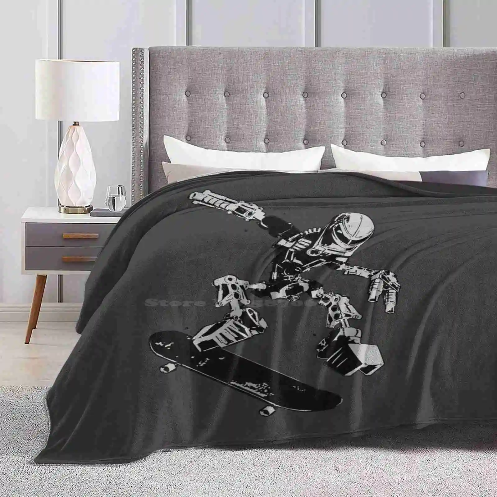 Lewa Shredding Trend Style Funny Fashion Soft Throw Blanket Bionicle Lewa Toa Skateboard Shredding Skater Skating