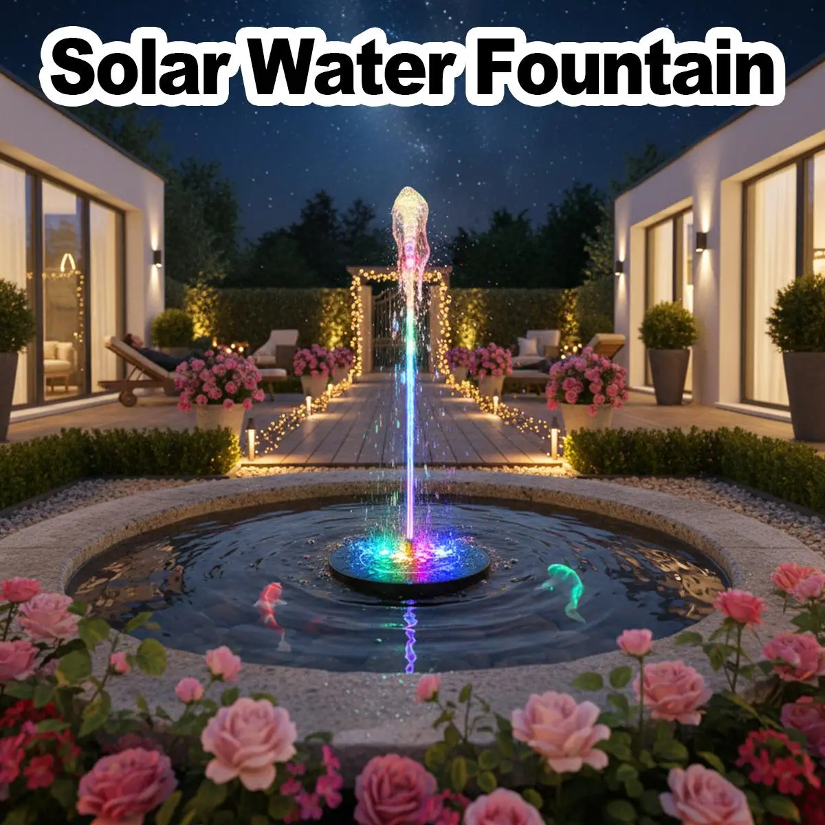

Солнечный фонтанный насос для сада, двора, патио, декоративный, с красочным дизайном, для купальни для птиц, маленький, для ландшафтного дизайна, домашний, со светодиодной подсветкой