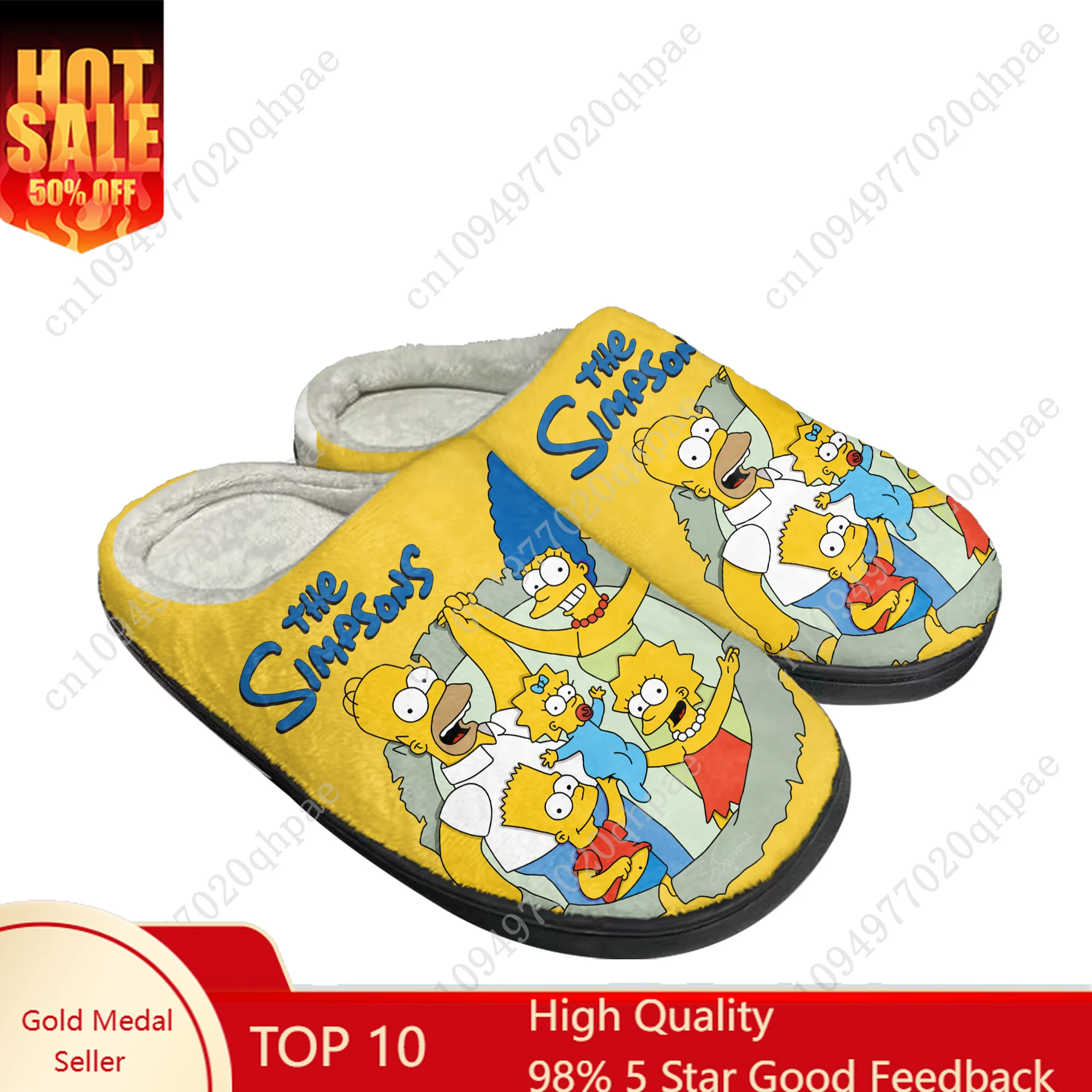 

S-Simpsonss Cotton Slippers High Quality Mens Womens Youth Boy Girl Plush Bedroom Keep Warm Shoes Customized Thermal Slipper