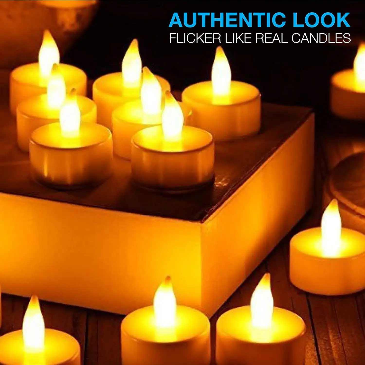 12Pcs LED Electronic Candles Battery Operated Flameless Realistic Yellow Light for Party Wedding Birthday Table Decoration