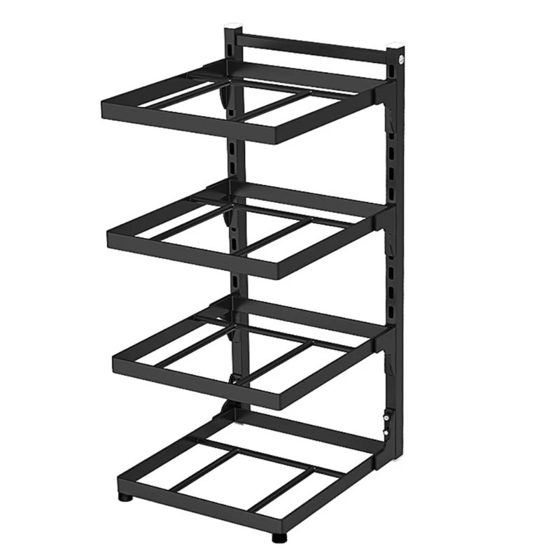 Organizzatori per armadietti per rack per pentole regolabili Scaffale per fornelli in acciaio carbonio Installazione semplice