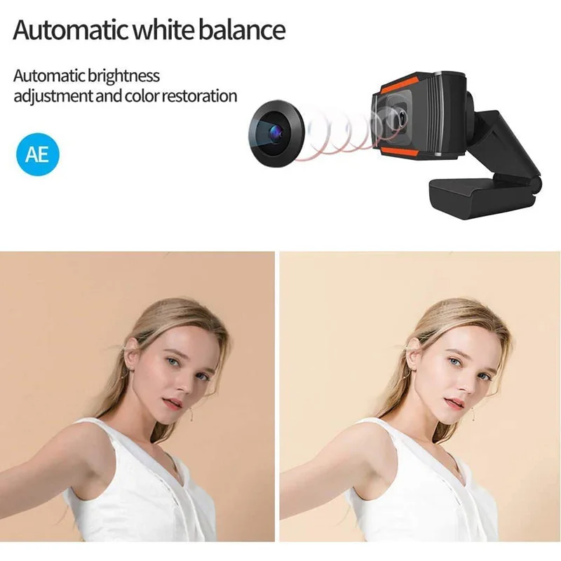 كاميرا ويب Xiaomi HD للكمبيوتر مع ميكروفون تركيز تلقائي للبث المباشر لعقد مؤتمرات الفيديو USB كاميرا ويب بدون سائق