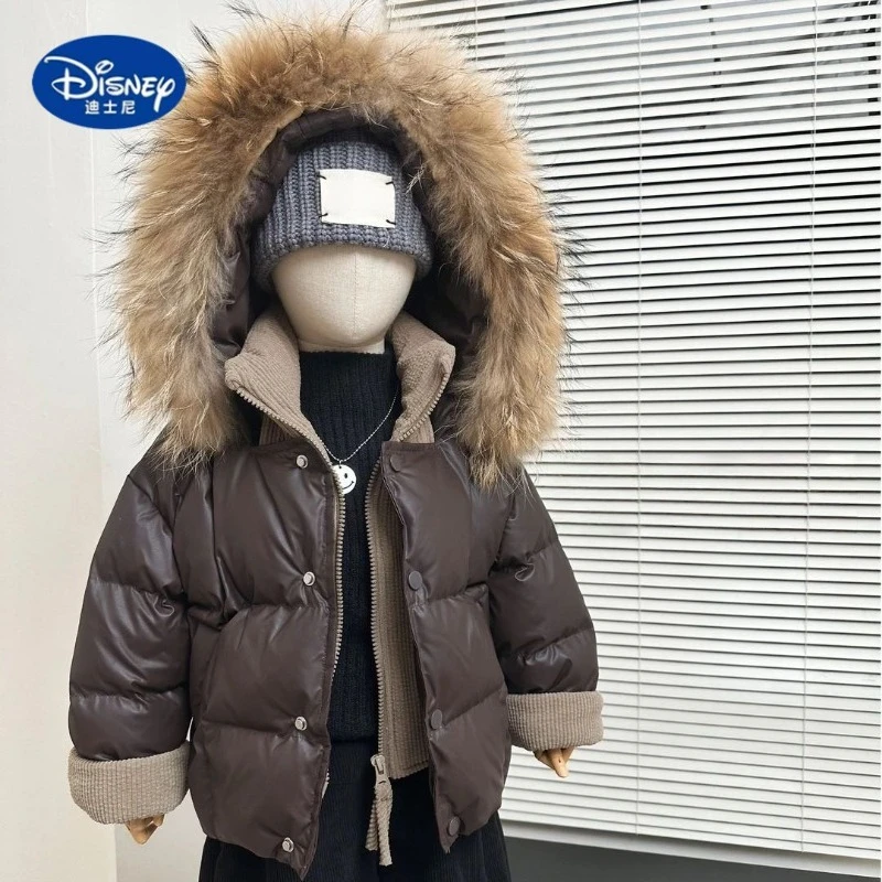 

Disney Kids' Washable Lambskin Coat: Faux Two-Piece with Big Fur Collar, Thick & Luxurious Winter Jacket