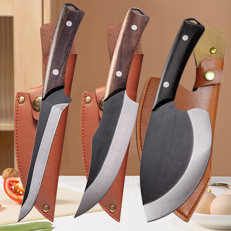 

Forged Butcher Meat Cleaver Bone Chicken Chopping Knife Portable Fruit Peeling Sheep Slaughtering Chef Cutting Tools