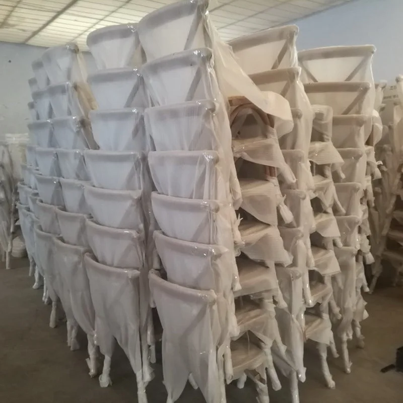 #American Popular Cross Back Banquet Chairs Stackable Wedding Chairs for Events Wedding