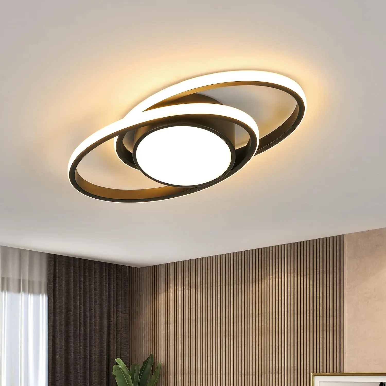 39W Ceiling Lamp,Double Round LED Ceiling Lamp,LED Ceiling Lamps Warm Light 3000K,Bedroom Ceiling Lamp,LED Ceiling Lamp Kitchen