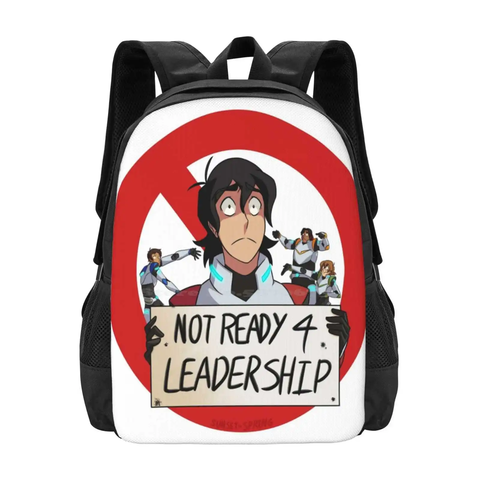 Not Ready For Leadership Teen College Student Backpack Pattern Design Bags Voltron Keith Lance Hunk Pidge