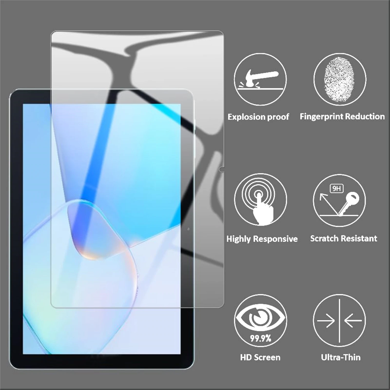 Screen Protector for Blackview Oscal Pad 60/Oscal Pad 70 2023 10.1 Inch Anti-Scratch High Touch Sensitivity Tempered Glass Film