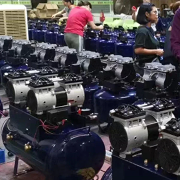 U-166A لـ 6 كراسي قوية صامتة دن تال ضاغط هواء خالي من الزيت حجم التدفق 315L/min ga s حامل 90L لوحدة den tal