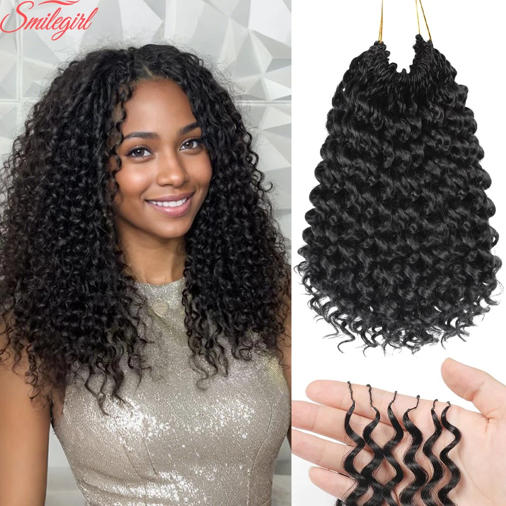 

14-дюймовые кудрявые волосы Deep Wave для плетения крючком, бирманские кудрявые волосы из натурального человеческого волоса, предварительно связанные, для чернокожих женщин, для создания причесок Twist Braiding, накладные волосы для плетения крючком.