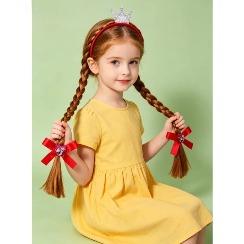 

Princess Headband Tangled Braided Girl Wig Braid Kid Hair Band Halloween Dress Up Accessory Party Stage Photo Prop Holiday Decor
