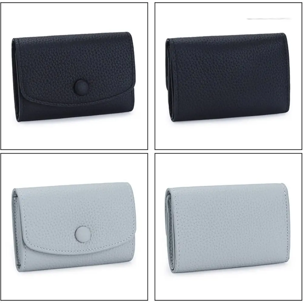 Short Style Genuine Leather Wallet First Layer Cowhide Large Capacity Card Storage Bag Simple Compact Size Coin Purse