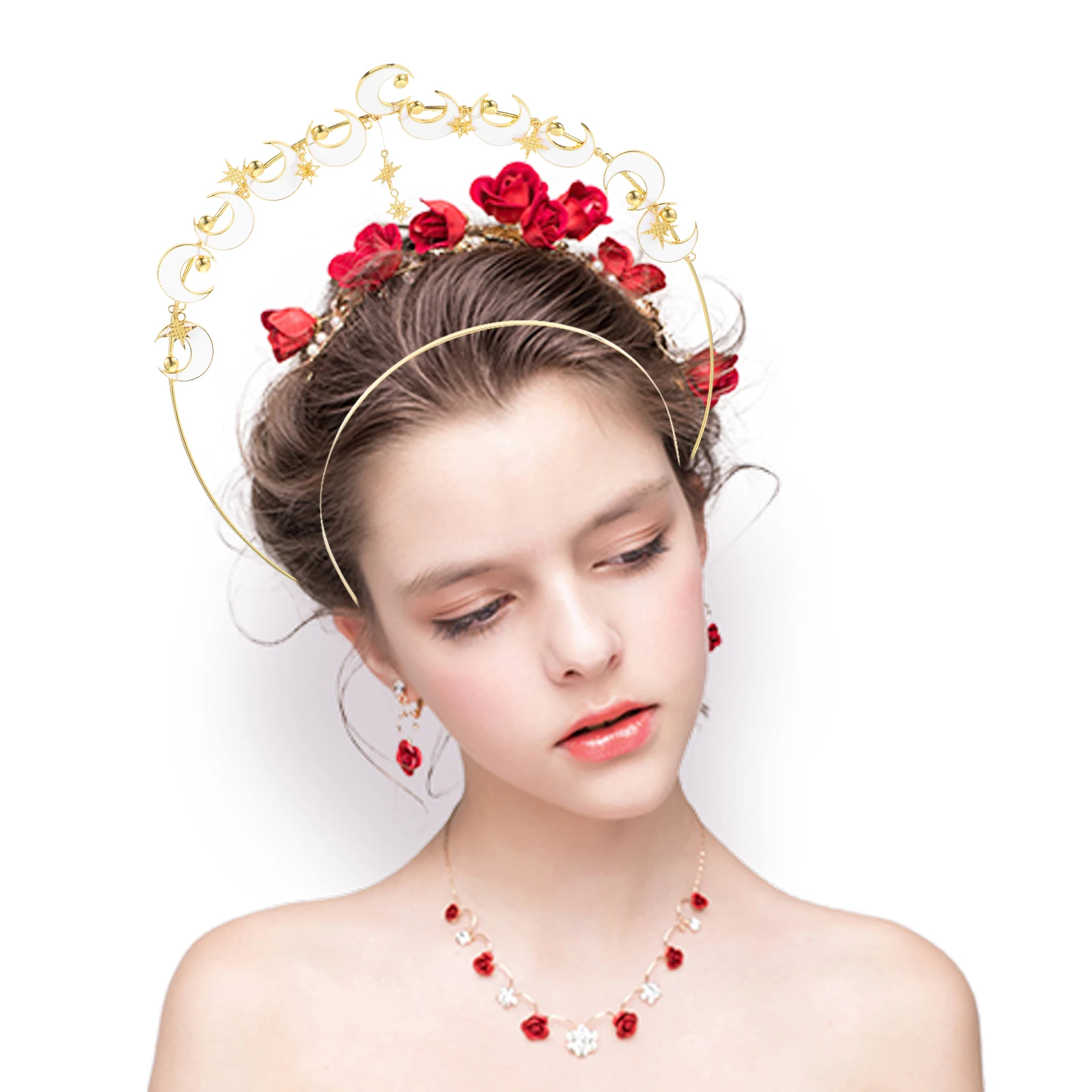 

Moon Headb Bridal Hair Accessories Wedding Prom Metal Moon Headb For Women Crown Headpiece Tiara Elegant Stylish