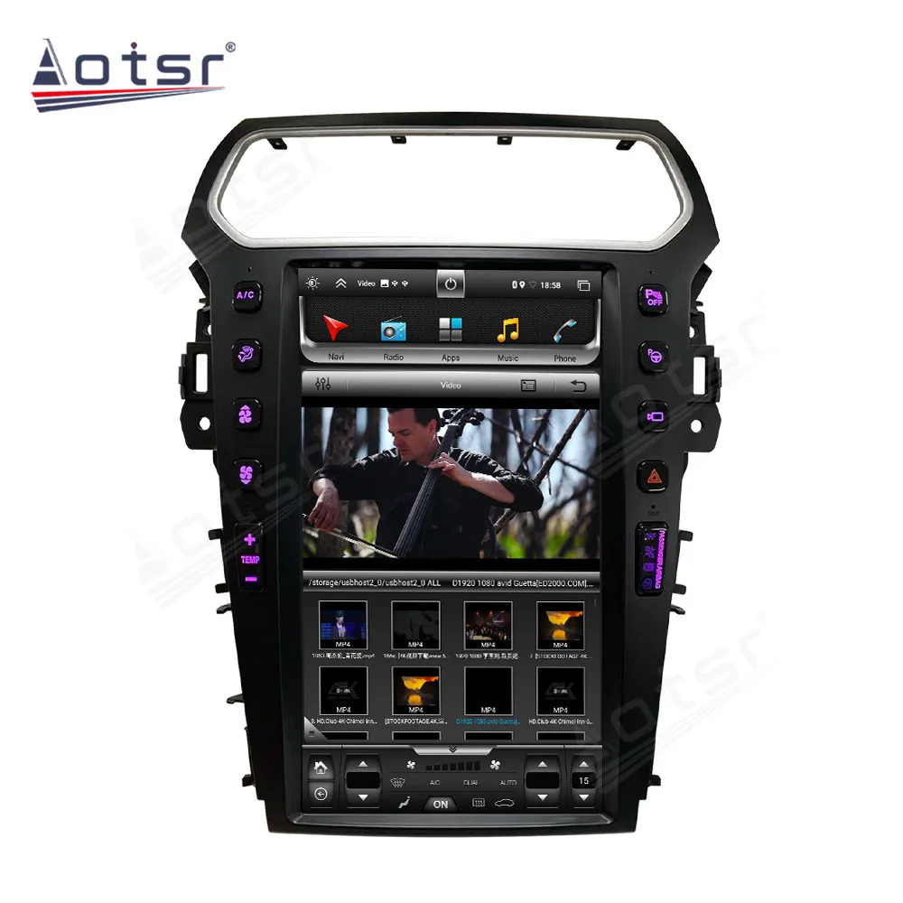 

13,6-дюймовый автомобильный радиоприемник для Ford Explorer Android CarPlay HD с сенсорным экраном, мультимедийный плеер, GPS-навигация, обновление головного устройства DSP 4G