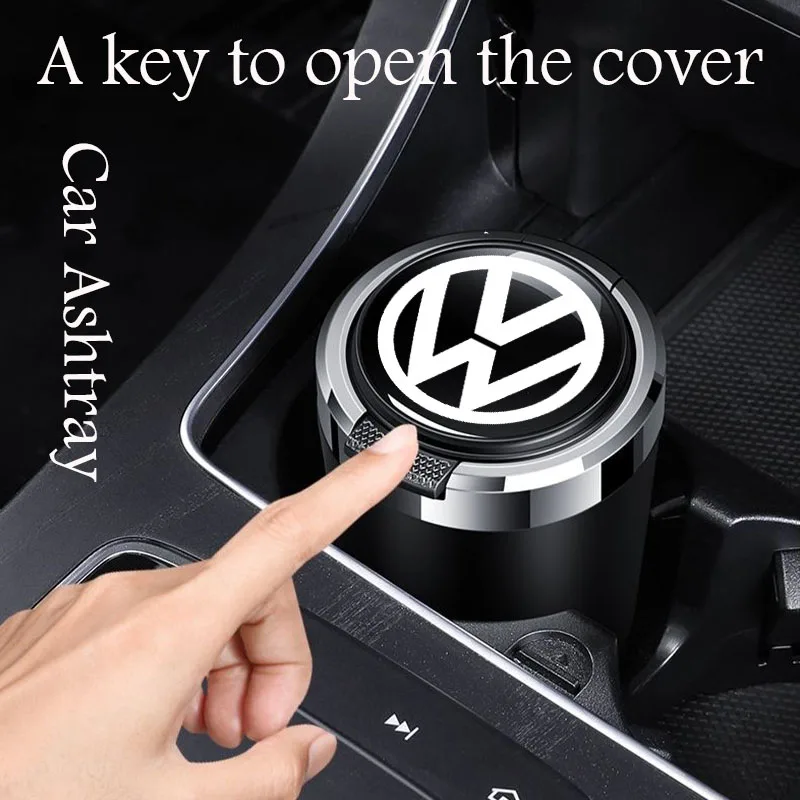 Suitable for Volkswagen RLine GTI Golf GTD Passat Tiguan TSI Jetta one-key open cover multifunctional car ashtray interior parts