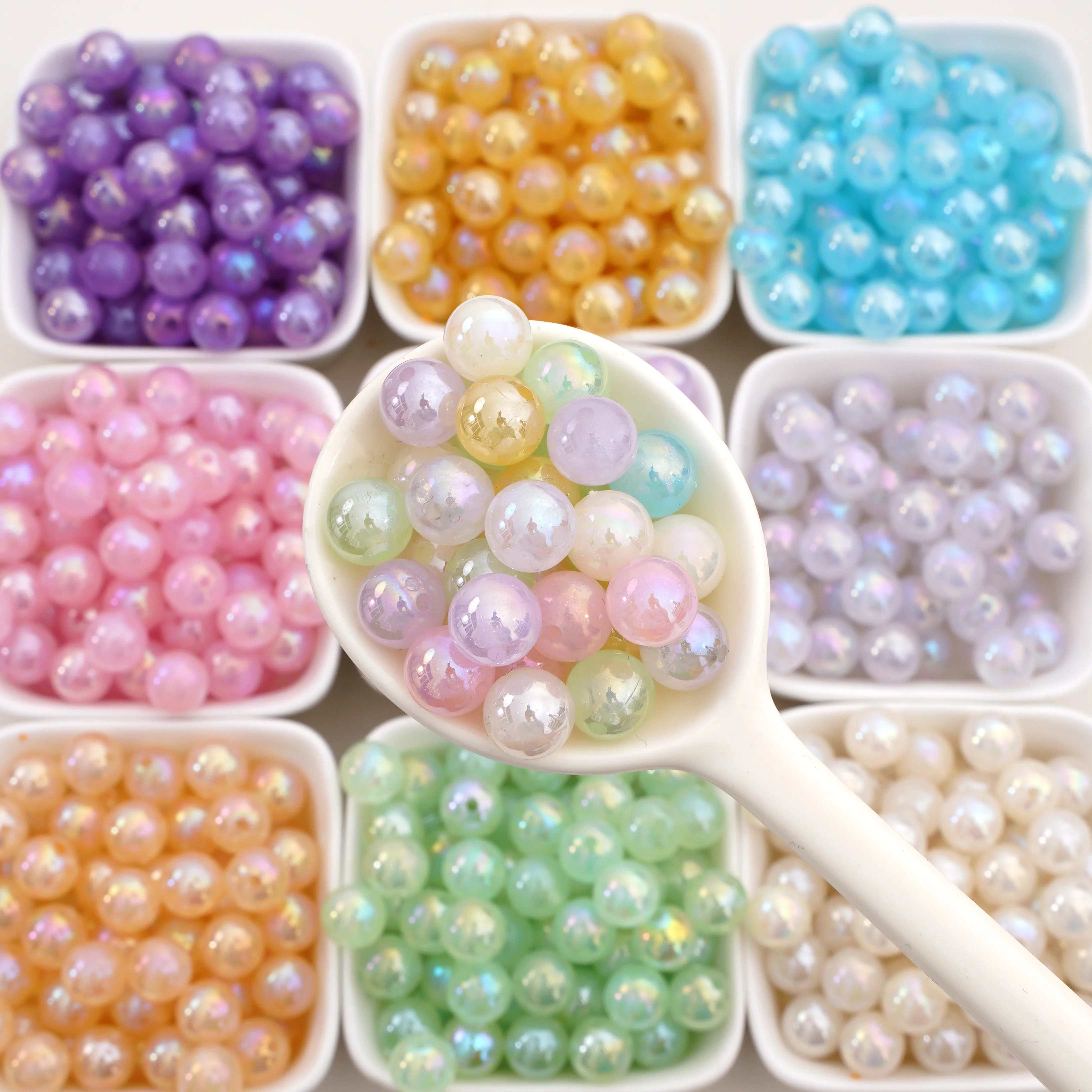 

20/50pcs Acrylic 1.7mm holes Color Plating Round Beads Loose Spacer Beads For Jewelry Making DIY Bracelet Necklace Accessories