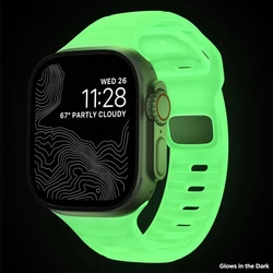 Strap for Apple Watch Band 44mm 49mm 45mm 41mm 40mm 38mm 42mm Silicone Luminous Glow Bracelet iWatch Ultra 9 8 7 6 5 3 SE band