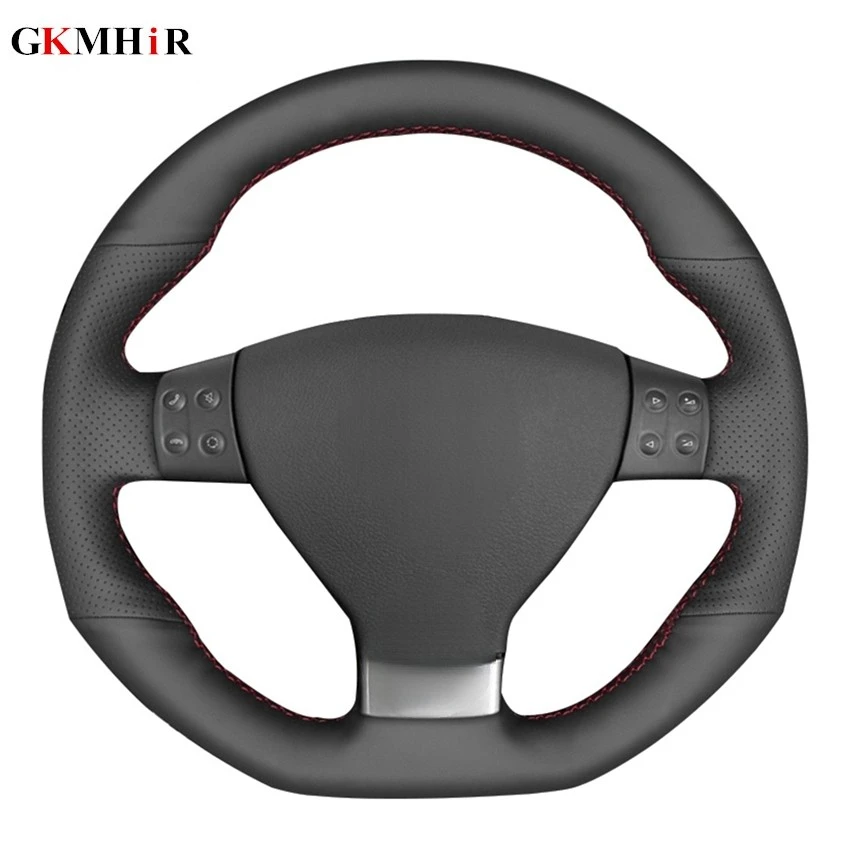 Black Artificial Leather Hand-stitched  Car Steering Wheel Cover for Volkswagen Golf 5 Mk5 GTI VW Golf 5 R32 Passat R GT 2005